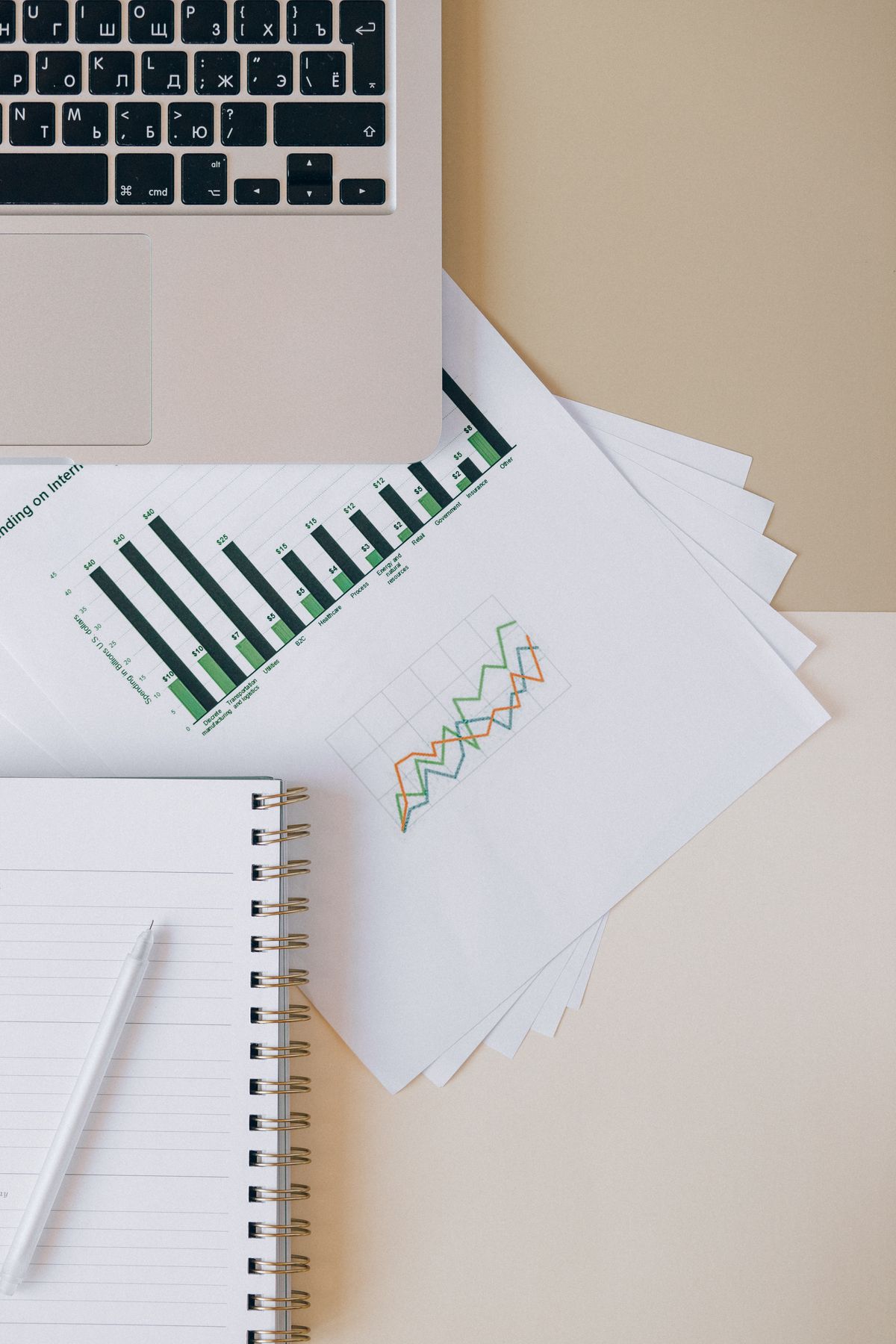 Monthly property management accounting reports and charts for a portfolio